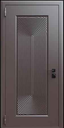 Входная термодверь с металлофиленкой и порошковым окрашиванием RAL 8019 (тип №1)