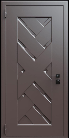 Входная термодверь с металлофиленкой и порошковым окрашиванием RAL 8019 (тип №2) Входная термодверь с металлофиленкой и порошковым окрашиванием RAL 8019 (тип №2)