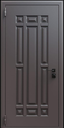 Входная термодверь с металлофиленкой и порошковым окрашиванием RAL 8019 (тип №12)